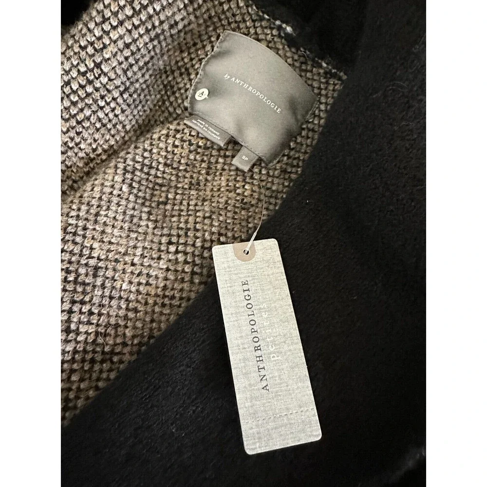 NWT Anthropologie Ferna Plaid Sweater Coat Wool Blend Women's SP Small Petite - Picture 11 of 14